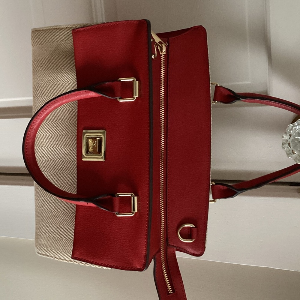 ANTONIO MELANI Red and Tan Satchel